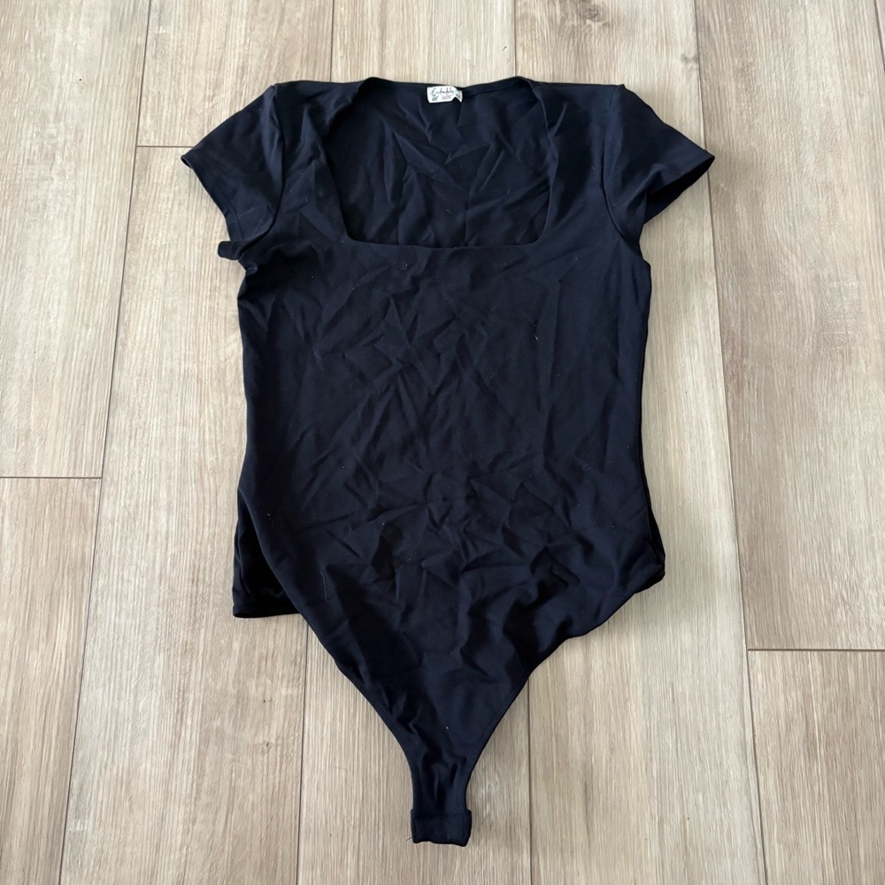 Intimately Free People Black Nylon Stretch Bodysuit Women’s Size Medium Body Con
